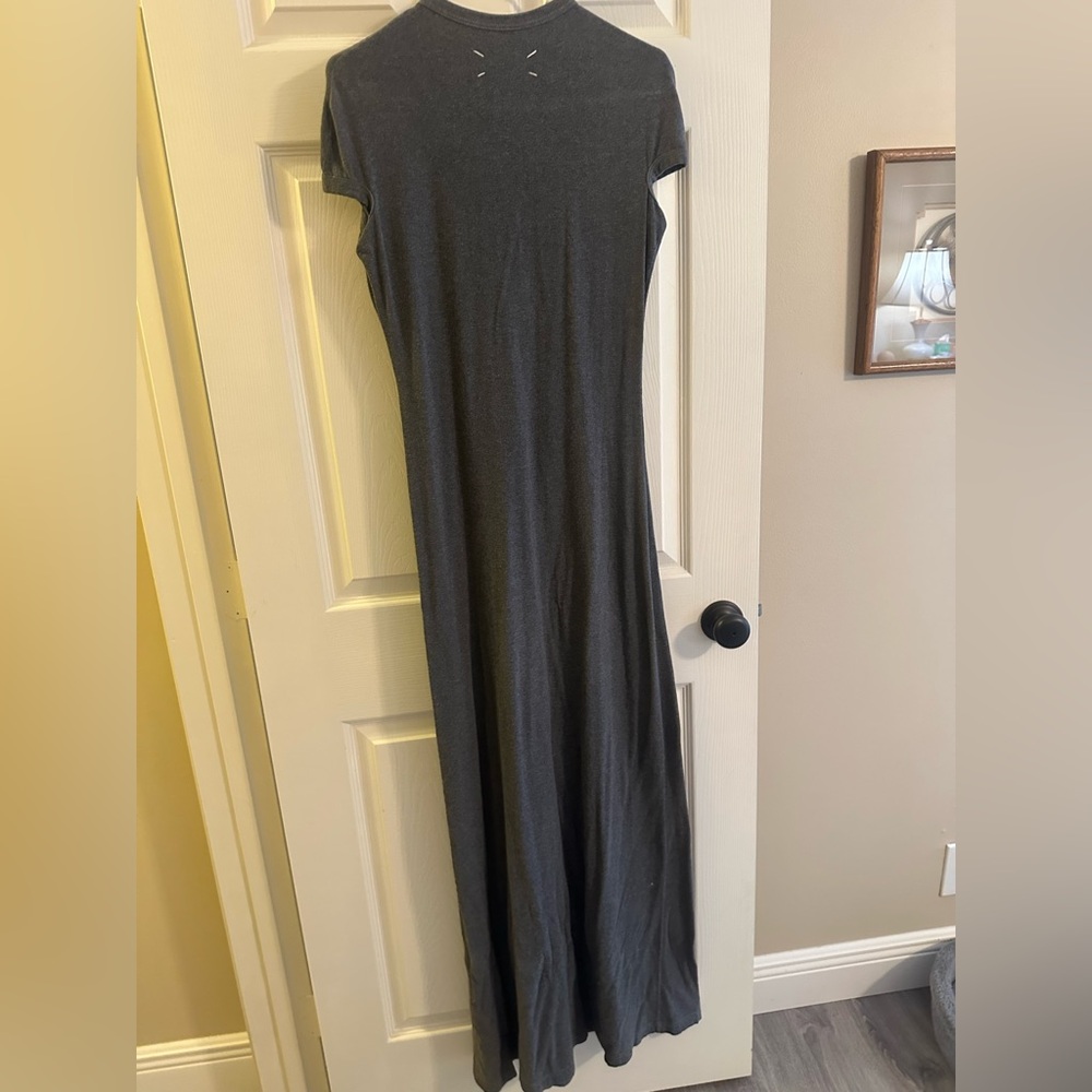 VINTAGE LONG Gray Short Sleeve Tee Shirt Dress Soft as Butter sm/4 - Picture 5 of 5